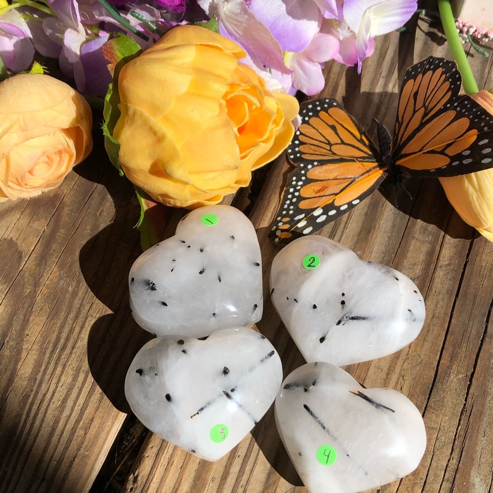 ONE Black Tourmaline in Quartz Crystal Heart